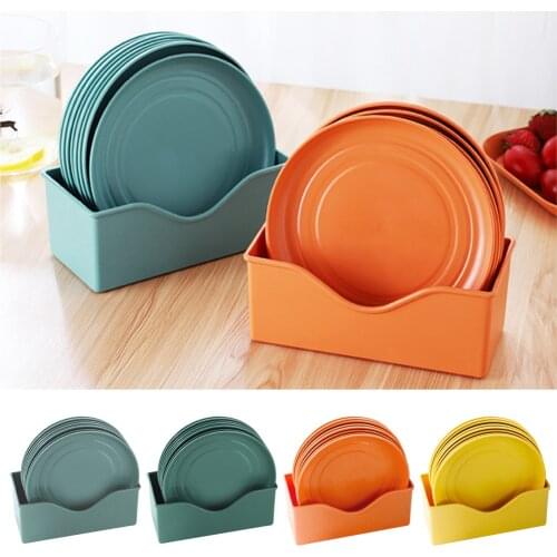 8pcs PP Practical Easy Clean With Storage Tray Home Kitchen Solid Color Round Spit Bone Dish Lightweight Fruit Snack Tableware