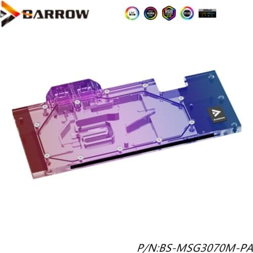 Barrow LRC2.0 full coverage GPU Water Block for MSI RTX3070 TRIO Aurora computer water cooling BS-MSG3070M-PA