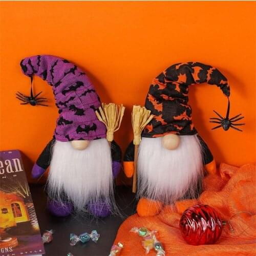 Party Halloween Faceless Gnome Broomstick Top Hat Wizard Handmade Plush Doll Rudolph Cute Creative Gift Home Decoration Celebra