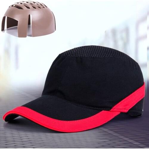 Black Baseball Bump Cap Helmet Lightweight Safety Hard Hat Head Protection Cap