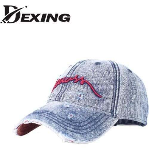 Fashion Hole Denim Casual Baseball Caps Men Women Snapback Hip Hop Hat Summer Breathable Sun Gorras Unisex Streetwear Bone