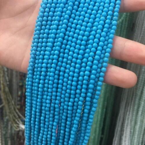 Stone Blue Turquoises Small Beads 3mm Loose Beads for Jewelry Making Necklace DIY Bracelet