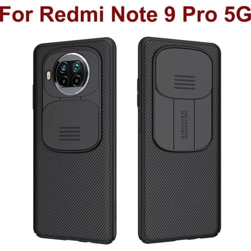 Camera Protection Case for Xiaomi Redmi Note 9 Pro 5G Version NILLKIN Anti-knock Slide Cover Non-slip Hard Back Cases