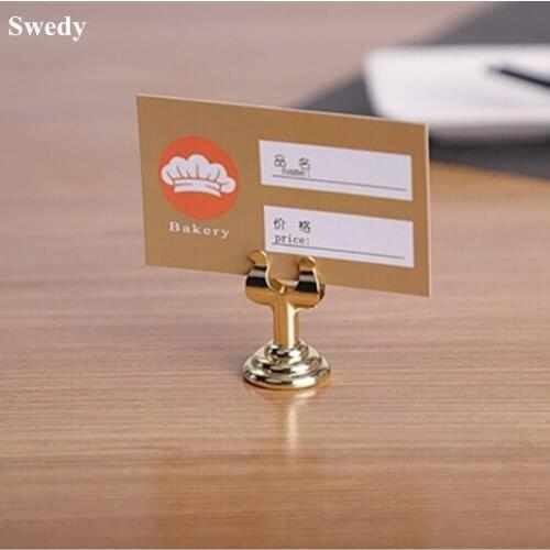 Metal Card Holder Note Holder Food Store Name Card Display Price Tag Clamp Shelf Table Desk Sign Clip Label Holder Stand