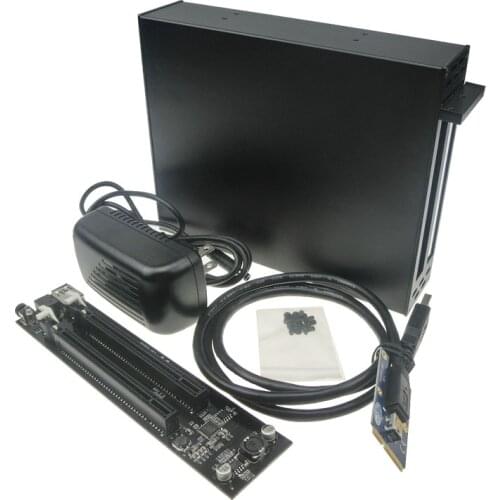Mini PCIe to Dual PCIE 2 Ports 16x pci-e Bus Slot Adapter with case enclosure