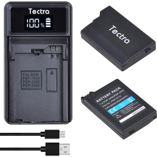 2400mAh 3.6V 2PCS PSP3000 PSP S110 Game Console Battery for Sony PSP2000 Gamepad For PlayStation Portable Controller+LED Charger