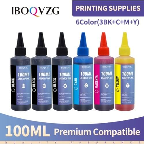 IBOQVZG 100ml Ink Refill Kit For HP 21 22 301 302 304 121 122 123 650 300 140 141 350 351 343 338 XL Cartridge Printer Dye Ink