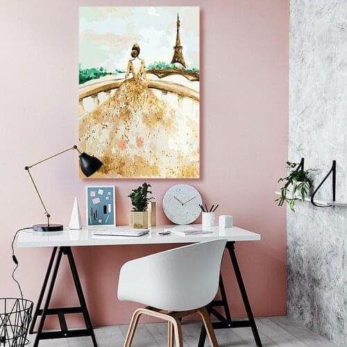 Coloring by numbers Paris wedding veil digital paint by numbers diy digital painting modular painting picture by numbers