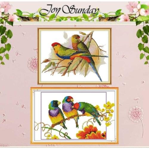 Parrots bird patterns counted 11CT 14CT Animals Cross Stitch Set DIY Wholesale Cross-stitch Kit Embroidery Needlework Home Decor