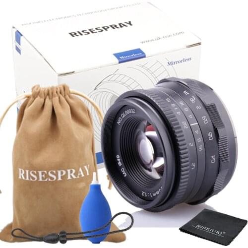 RISESPRAY Camera Lens 35mm F1.2 Prime Lens For Fuji FX Mount X-A1 X-A2 X-AT X-M1 XM2 X-T1 X-T2 Camera