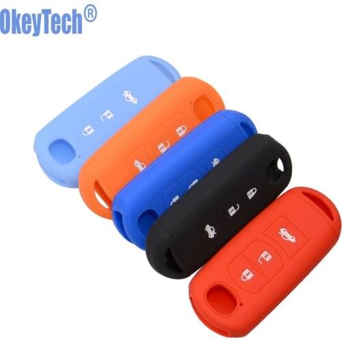 OkeyTech Silicone Rubber Car Key Cover For MAZDA 3 5 6 Axela CX5 CX7 Key Case Car Accessaries Protect Holder Shell