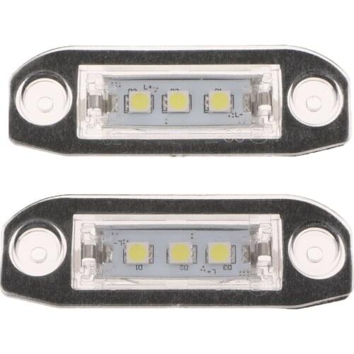 Pair LED License Plate Number Light White For Volvo S80 Xc90 S40 v60 S60 C70
