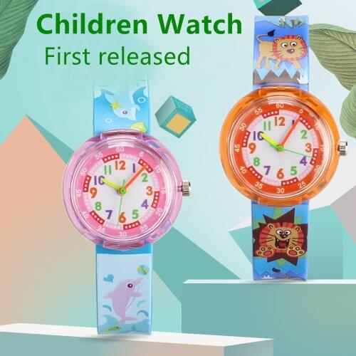 Casual childrens watch candy multicolor cartoon animal student child watch girl boy clock small fresh sister cute kids watches