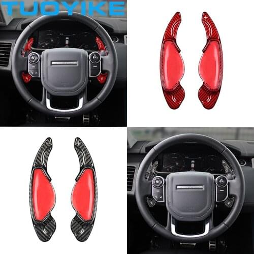 Forged Carbon Fiber Steering Wheel Paddle Shifter Extension For Land Rover Range Discovery Sport Evoque Jaguar XE XJ XF F-Pace