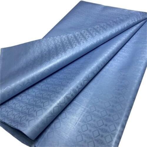 High quality bazin riche fabric atiku fabric for men 2021 Sky Blue bazin riche jacquard brocade fabric african material 10 yard