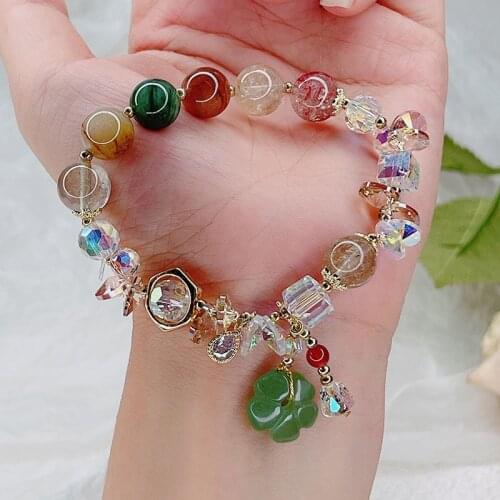 Korean style micro-inlaid crystal bracelet womens браслеты на руку love retro ethnic style bracelet bijoux pulsera браслет