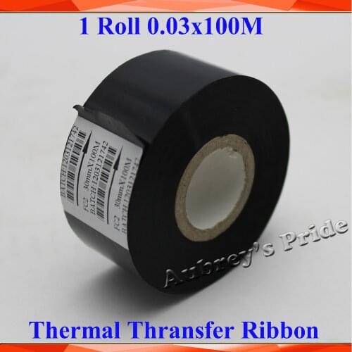 1 Roll Black 30MMx100M Thermal Transfer Ribbon Hot Stamping Foil Ribbon Printing Belt