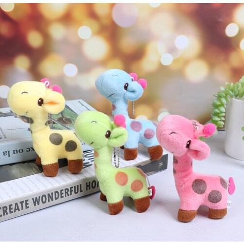 1Pc 12cm Unisex Cute Gift Plush Giraffe Soft Toy Animal Christmas Birthday Gifts Happy Colorful Gifts 4 colors