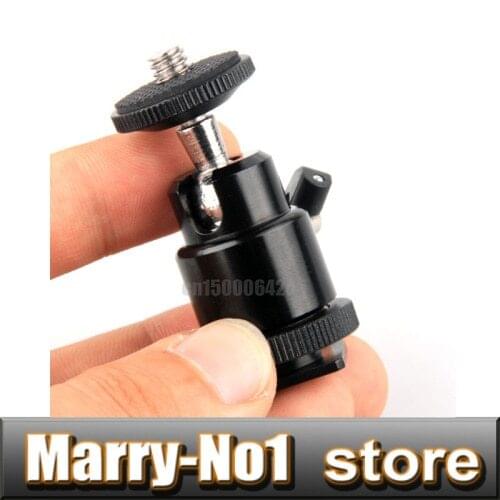 10pcs 1/4" Mini Ball Head Bracket/Holder/Mount for DSLRCamera Tripod Hot Shoe Flash Free Shipping
