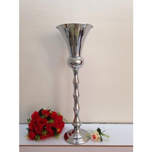10pcs Luxury Wedding Silver Metal Table Stand,Banquet Flower Vase,Wedding Props,Party Table Centerpiece Height of 80cm