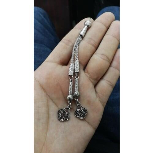 10pcs Matel Tasbih Tassels Turkey Style Tarbons Tesbih Tassel Silver Color Muslim Rosary Tassels