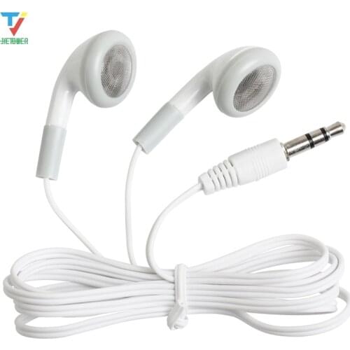 100pcs/lot Earphones White 3.5mm Cheapest earphones for mp3 mp4 For Mobile phones for school hospital Museum Company gift cheap