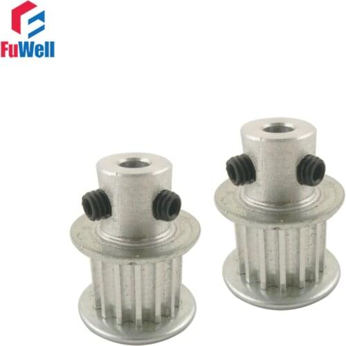 2pcs 10T XL Timing Pulley 4/5/6/6.35/8mm Bore 5.08mm Pitch 11mm Belt Width Aluminum Alloy Synchronous Timing Belt Pulleys