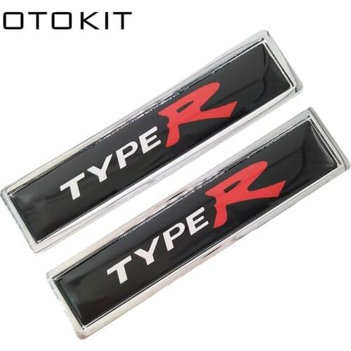 2pcs/lot 3D Metal Side Wing Badge Emblem Fender For TYPER TYPE R Car Sticker for HONDA KIA Mugen Auto Fender Side Accessories
