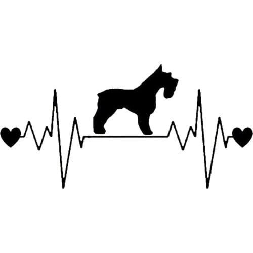 20.3*10CM Schnauzer Heartbeat Lifeline Fashion Cartoon Car Sticker Body Cover Scratches Personality Decal Accessories C6-1531