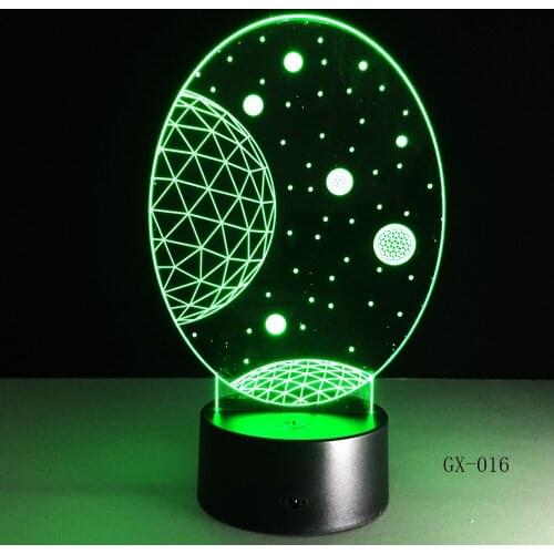 Abstract universe 3D Led Lamp Colorful Vision Stereo AcrylicBedroom Decoration Light GX-016