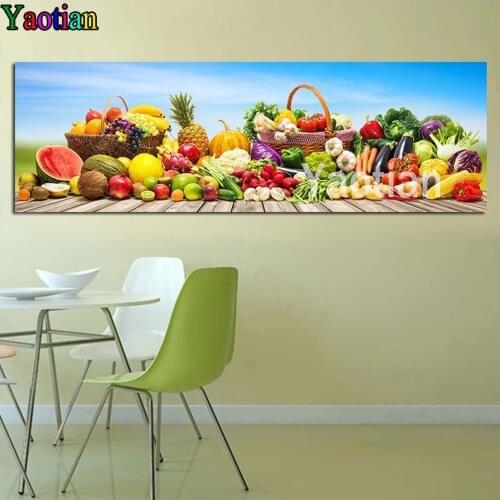 Diy diamond embroidery Kitchen Wall Art Vegatables and Fruits diamond painting square round mosaic pictures of rhinestones