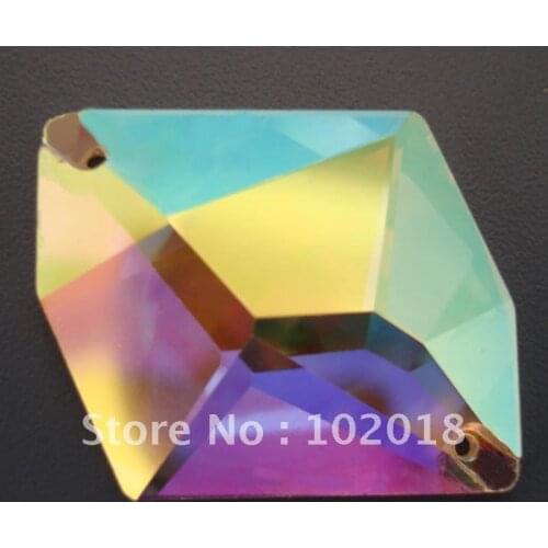 Free shinpping 26*21MM sew-on crystal rhinestone 3070 crystal AB color very shine