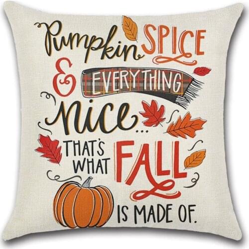 2019 Thanksgiving Day Home sofa bed room Decor Fall Throw Pillow Case Cushion Cover 18 x 18 Inch Cotton Linen pillow cover case