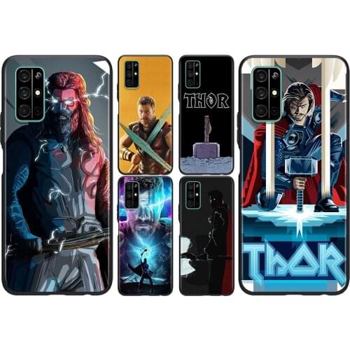 Marvel Avengers Thor For Huawei Honor 50 SE V30 View 20 V20 30i 30S 30 20S 20E 20i 20 Lite Pro Plus Black Phone Case
