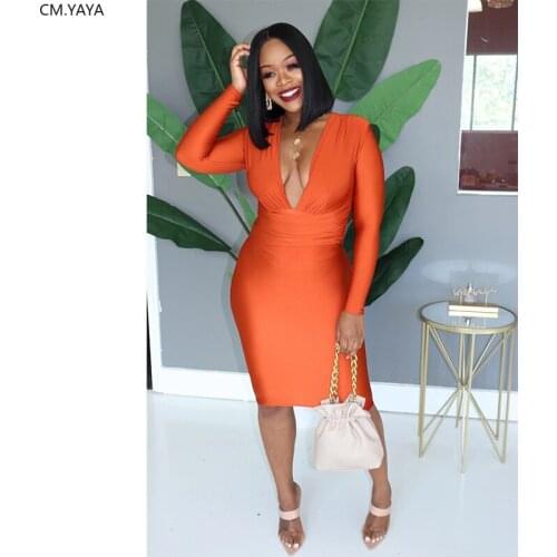 CM.YAYA Fashion Tight Dresses