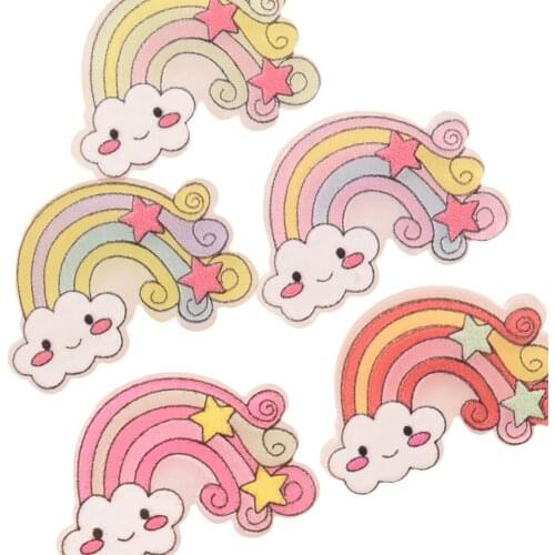 40PCS Cartoon 0.8inch Rainbow Fashion Hair Accessories for Girls Hairbow Hair Ring Center Making Headwrap Suppleis