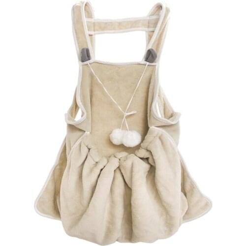 Cat Holder Carrier Apron Velvet Kitten Sling Accompany Carrier Bag Sleeping Chest Apron with Pocket for Holding 449E