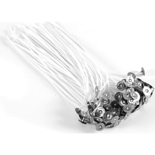 Candle Wick 100pcs 20cm Candle Wick High Quality Pre Waxed Wicks With Sustainer For Candle Making Dropshipping