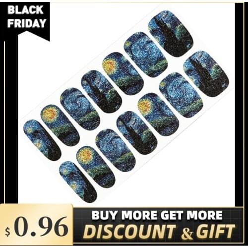 Nail Art Van Gogh Starry Night Romantic Sticker High Quailty Foils Decals Summer Style Makeup French Manicure