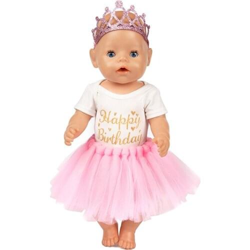 Doll Clothes Born Baby Fit 18 inch 43cm Love number Birthday Cake Baby Mermaid Doll Clothes Accessories Valentines Day gifts