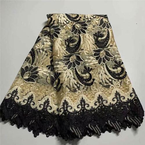 2021 Fashion High Quality 5 Yards African Guipure Lace Embroidery Nigerian Tulle Lace Fabric For Wedding Dress! ZQF34267
