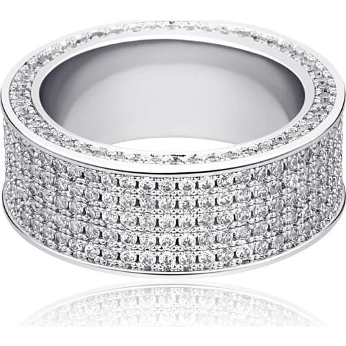 2021 New Arrival Jewellery 6 Times 14k Gold Plated Thick Vintage Ring Men AAA+ Cubic Zircon Prong Setting Rings Jewelry set