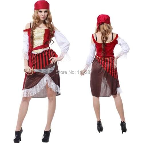 New pirate female temptation sexy costumes dress Sexy model women pirate costume Halloween costumes dress for 155-170cm