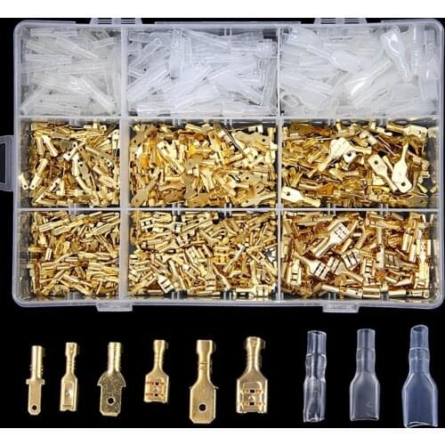 900Pcs 2.8/4.8/6.3mm Female and male Crimp Terminal Connector Car Speaker Insulated Electric Wire Connectors Set