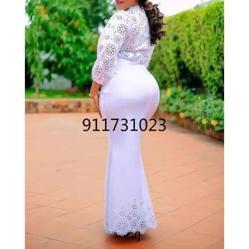 African Maxi Dress For Women New African Dashiki Fashion Loose Long Dress Africa Clothes Elegant Lace Dresses Spring Autumn