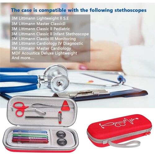 Portable Storage Bag for 3M Littmann Classic III Stethoscope Accessories Carrying Case Protective Pouch Sleeve Box Case Cover