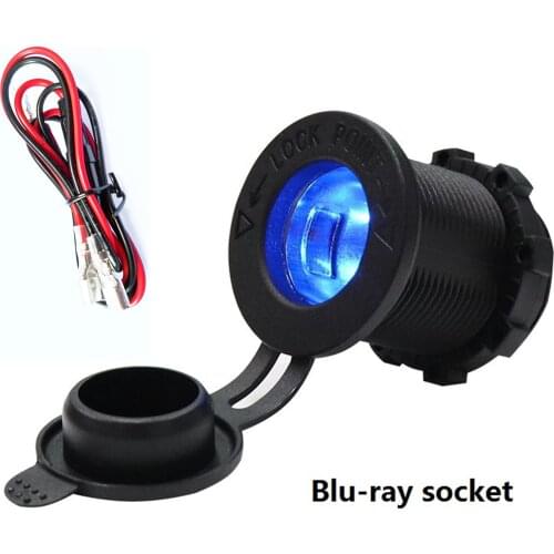 Car Cigarette Lighter Socket 12V-24V Waterproof Plug Power Outlet Adapter for Marine Boat Motorcycle Truck RV ATV with Wire