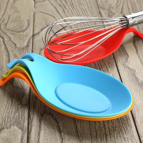 Silicone Spoon Mat Silicone Heat Resistant Placemat Tray Spoon Pad Drink Glass Coaster Kitchen Accessories Gadget Tools