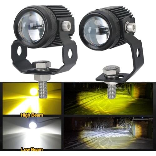 New For Motorcycle,SUV, ATV, Truck, Electric Bicycle, Yacht 30W Headlight High Low Beam Fog Light White Yellow Led Working Light