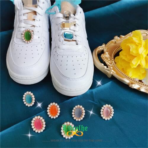Shoe Decorations Rhinestone Shoe-Buckle Zirconia Buckie Sneaker Jewelry Oval Crystal Bijoux Femme Birthday Gift For Kids